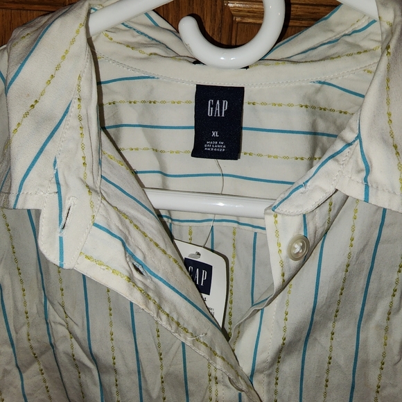 New Gap Stripe 2005 Button Down Collared Shirt Light - Picture 3 of 10